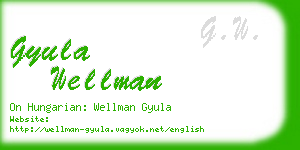 gyula wellman business card